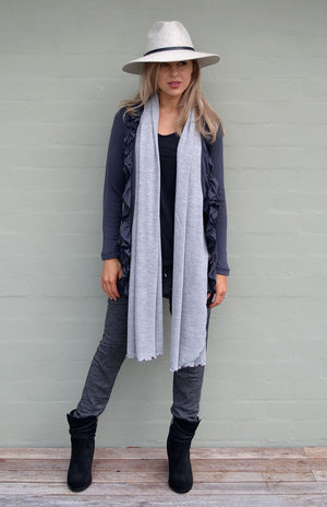 Ivory & Grey Marl Pinstripe