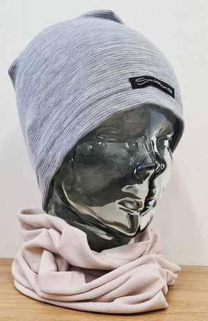 Ivory & Grey Marl Pinstripe