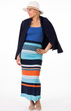 Turquoise & Orange Multi Stripe