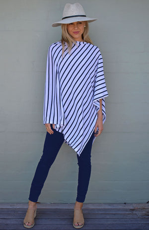 Navy Blue & Cream French Stripe