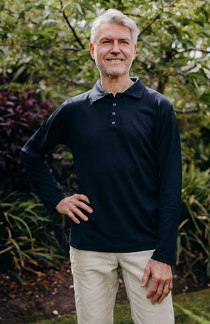 Collared Polo Top- Long Sleeve