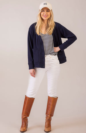 Navy & Ivory Stripe