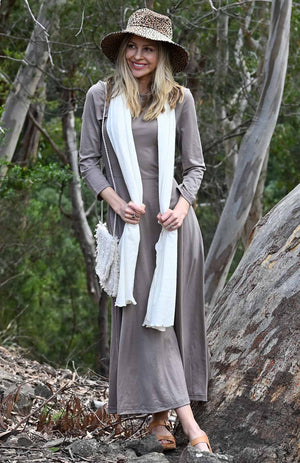 Florence Soft Mocha merino wool dress