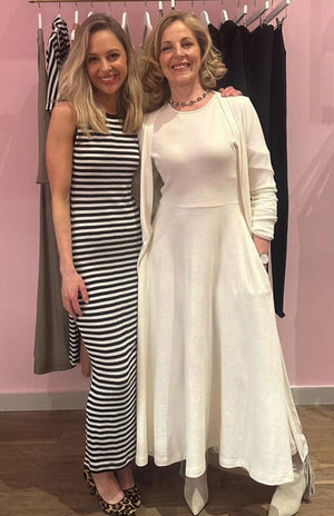 Navy Blue and Ivory Stripe