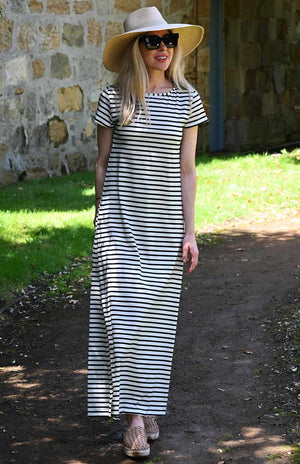 Navy Blue & Cream French Stripe
