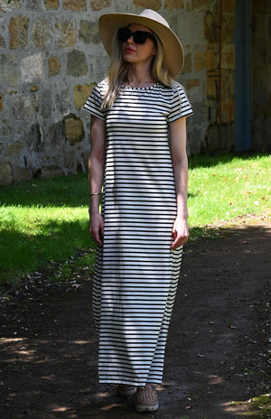 Navy Blue & Cream French Stripe