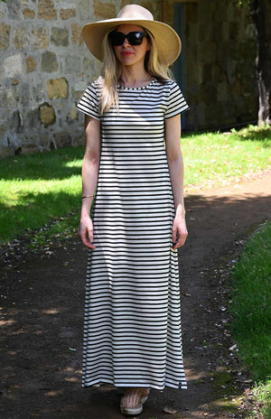 Navy Blue & Cream French Stripe