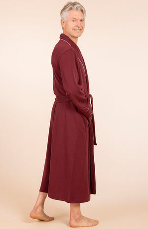 Burgundy Red with Ivory Piping