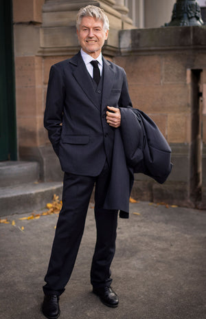 Obsidian Grey Herringbone