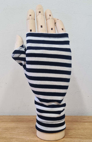 Navy Blue and Ivory Stripe