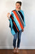 Second: Multi Stripe Poncho Women&#39;s Merino Wool Poncho
