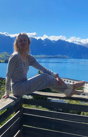 Grey Marl and Ivory Stripe