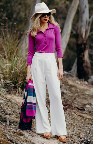 Rada Collared Top - Rib