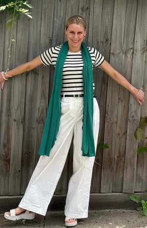 Navy Blue & Cream French Stripe