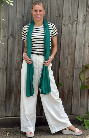 Navy Blue & Cream French Stripe