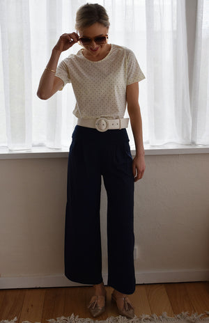 Vintage Ivory & Black Spot