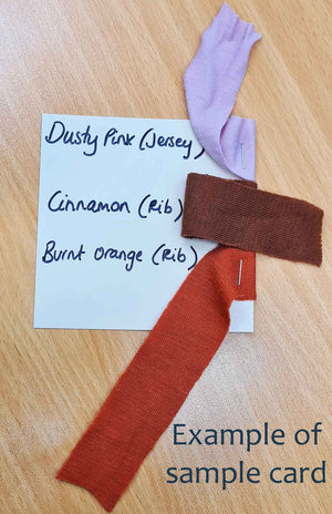 Add your colour/fabric choices in the box above