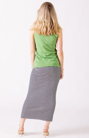 Navy & Ivory Narrow Stripe