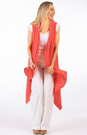 Merino Sleeveless Wrap (Rib)