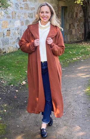 100% Wool Fleece Hooded Coat