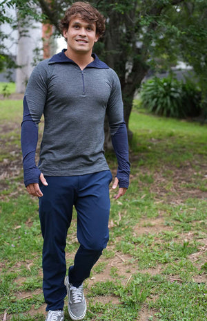 Charcoal Marl & Navy Blue