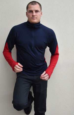 Navy Blue & Chilli Red
