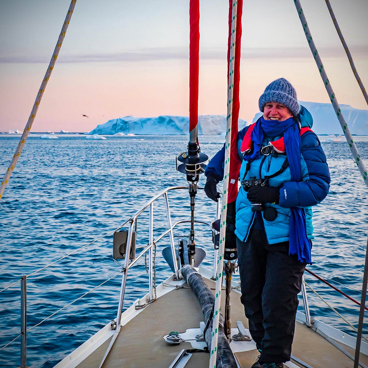 Smitten base layers keeping Kaye warm, sailing around Iceland and Greenland!