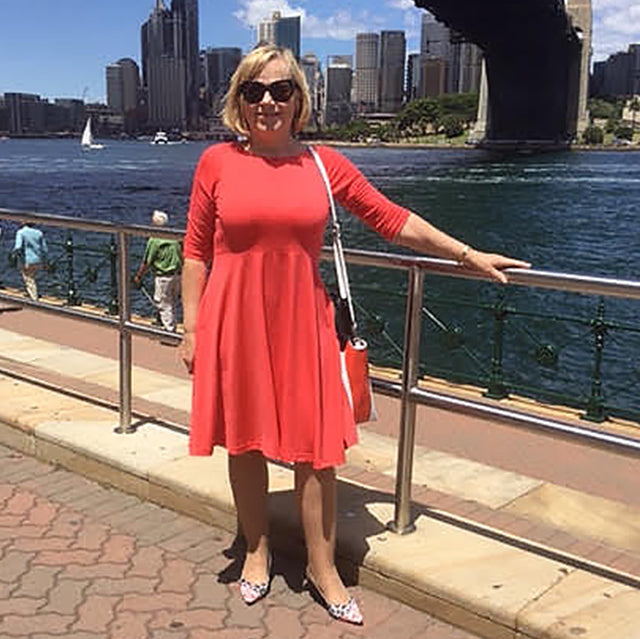 Angela enjoying the sunshine around Sydney harbour! (Coral Mary Dress)