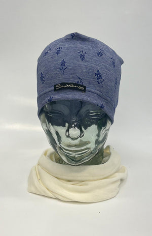 Blue Floral Pinstripe