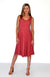 Red Keyhole Women&#39;s Merino Wool Sleeveless Dress
