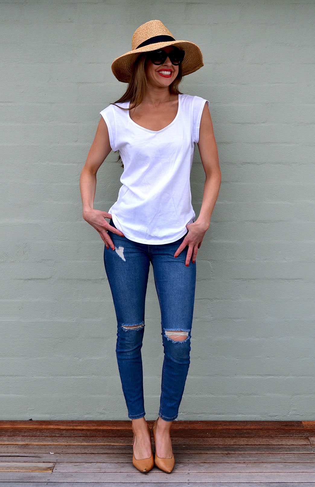 Crisp White Women&#39;s Organic Cotton Cap Sleeve Fashion T-Shirt
