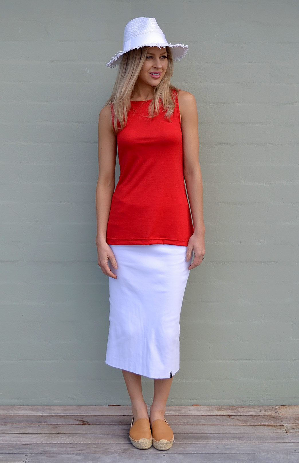 Crisp White Women&#39;s Organic Cotton Tube Skirt
