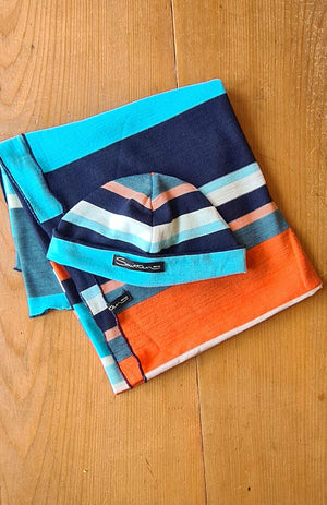 Turquoise Navy Multi Stripe