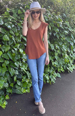 Cap Sleeve T-Shirt - Rib