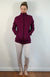 Magenta Women&#39;s Merino Wool and Modal Fitted Zip Jacket with Hood
