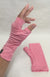 Carnation Pink Merino Wool Thermal Fingerless Mittens

