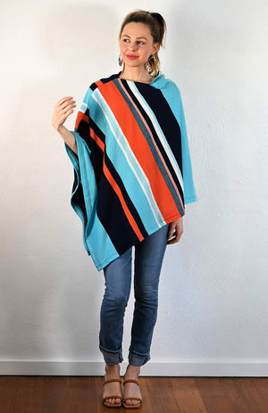 Turquoise & Orange Multi Stripe