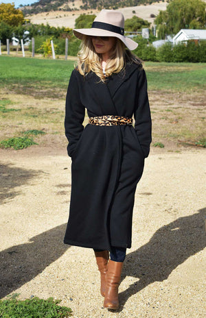 100% Wool Fleece Hooded Coat