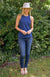 Indigo Blue Women&#39;s Merino Wool Sleeveless Top
