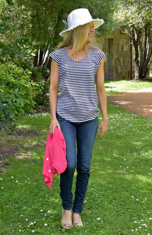 Navy & Ivory Stripe
