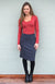 Steel Grey Women&#39;s Merino Wool Straight Skirt
