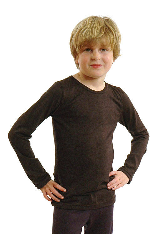 Childrens black crew neck top - long sleeve (Size M)