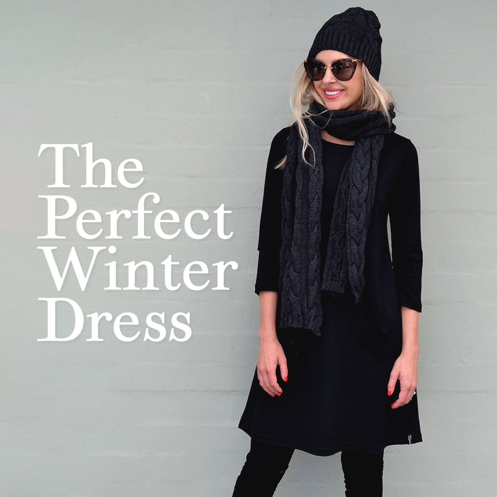 winter dress and tights 11 Fashionable Ways to Style Black With a Dress, According to Fashion Editors Inspired by Little Blonde Book: