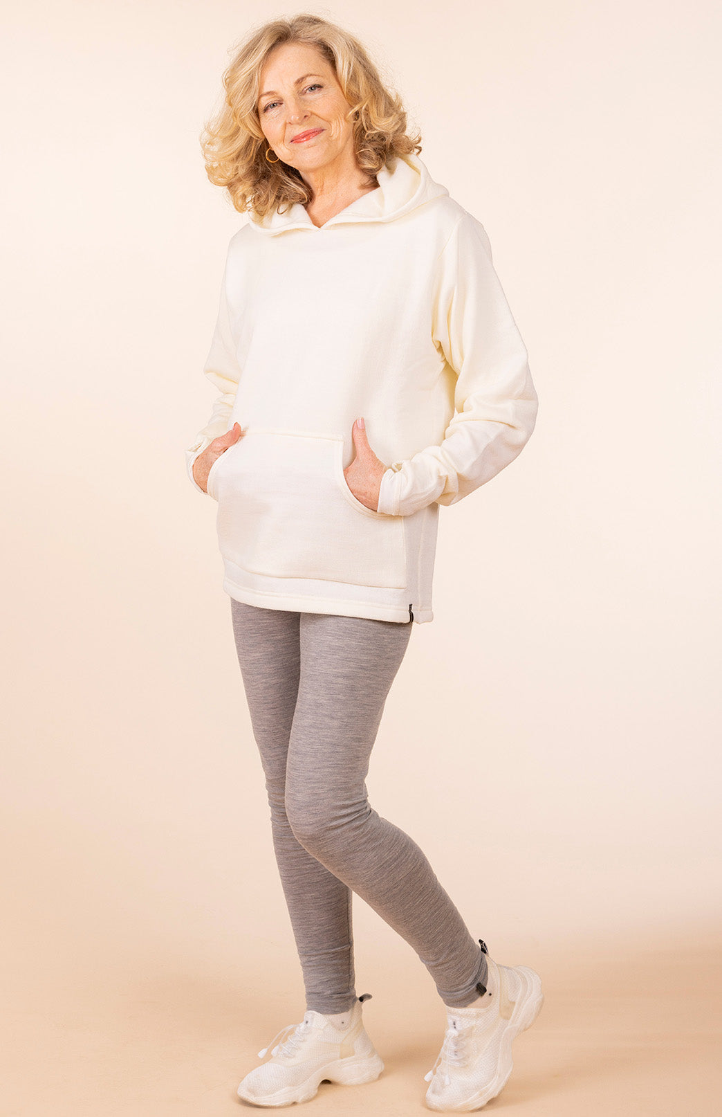 Ivory Women's Merino Wool Thermal Fleece Hoody