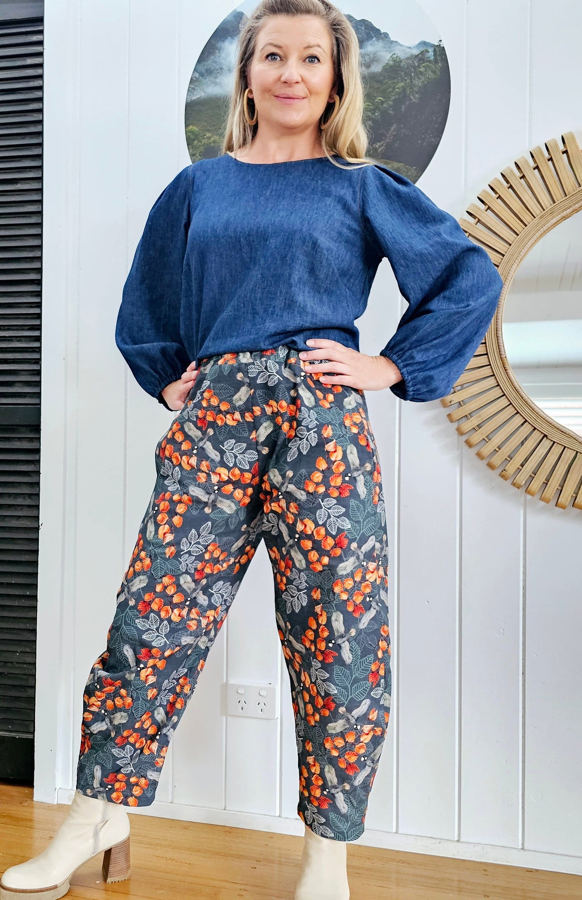 Autumn Forager Spotted Quoll Linen &amp; Hemp Bob Pants