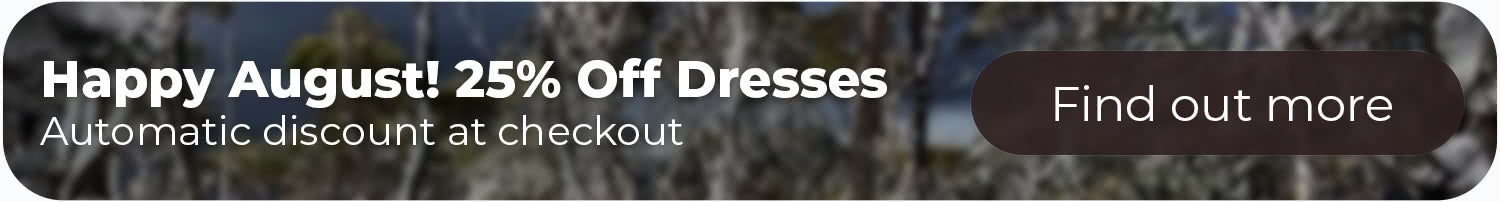 Promotional banner for 'Smitten Dress Sale Event' with discount information.