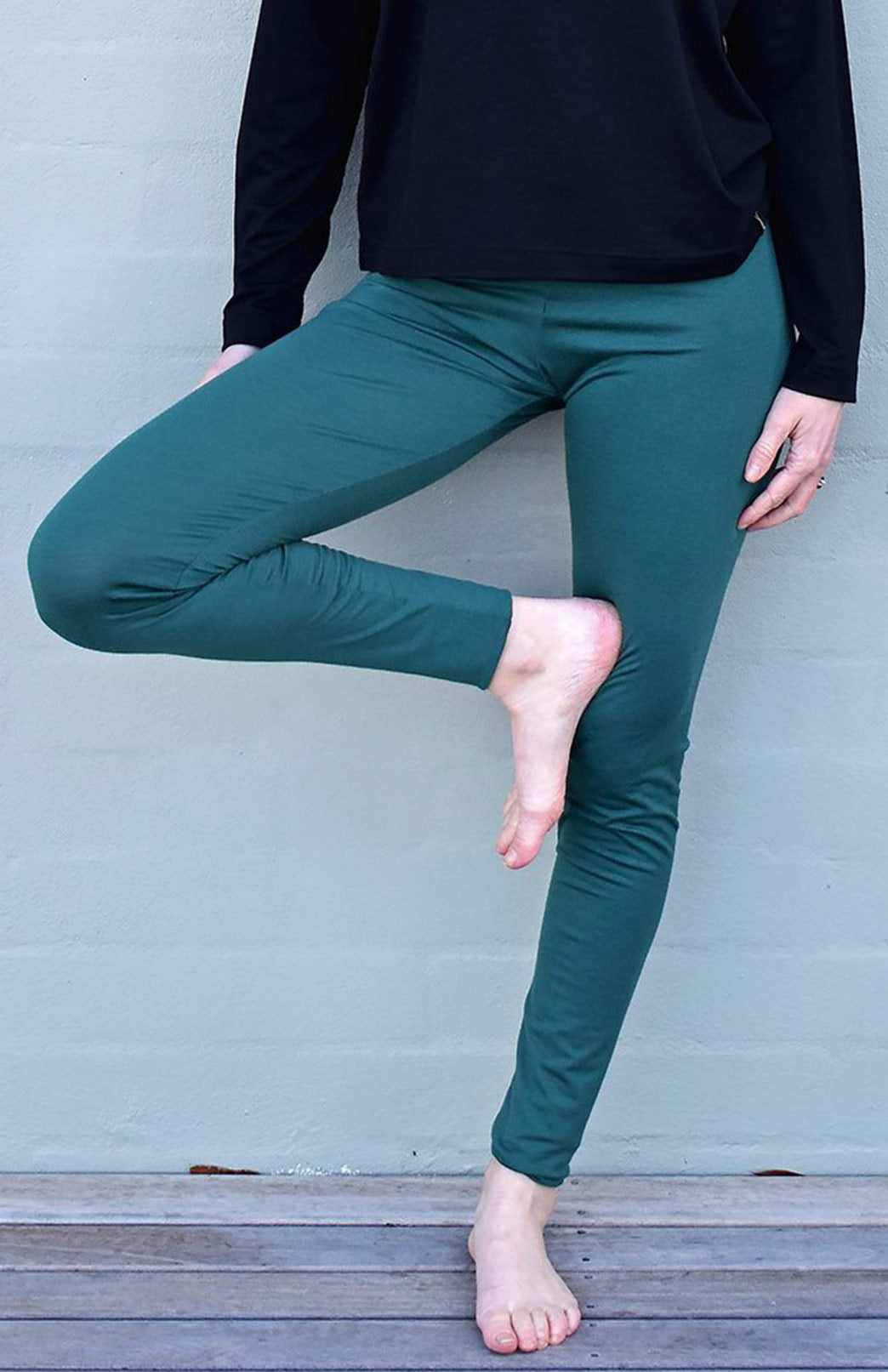 Emerald Green Unisex Merino Wool Lightweight Thermal Leggings
