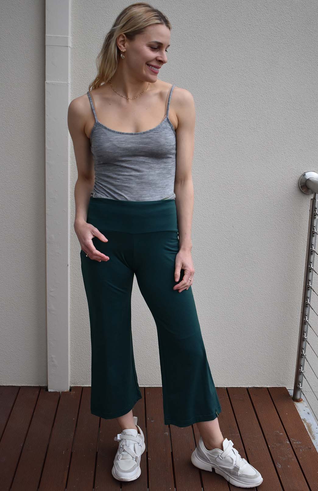 Light Grey Marl Women's Merino Wool Layering and Activewear Camisole Top