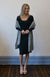 Black Women&#39;s Merino Wool Long Sleeved Scoop Neck Dress
