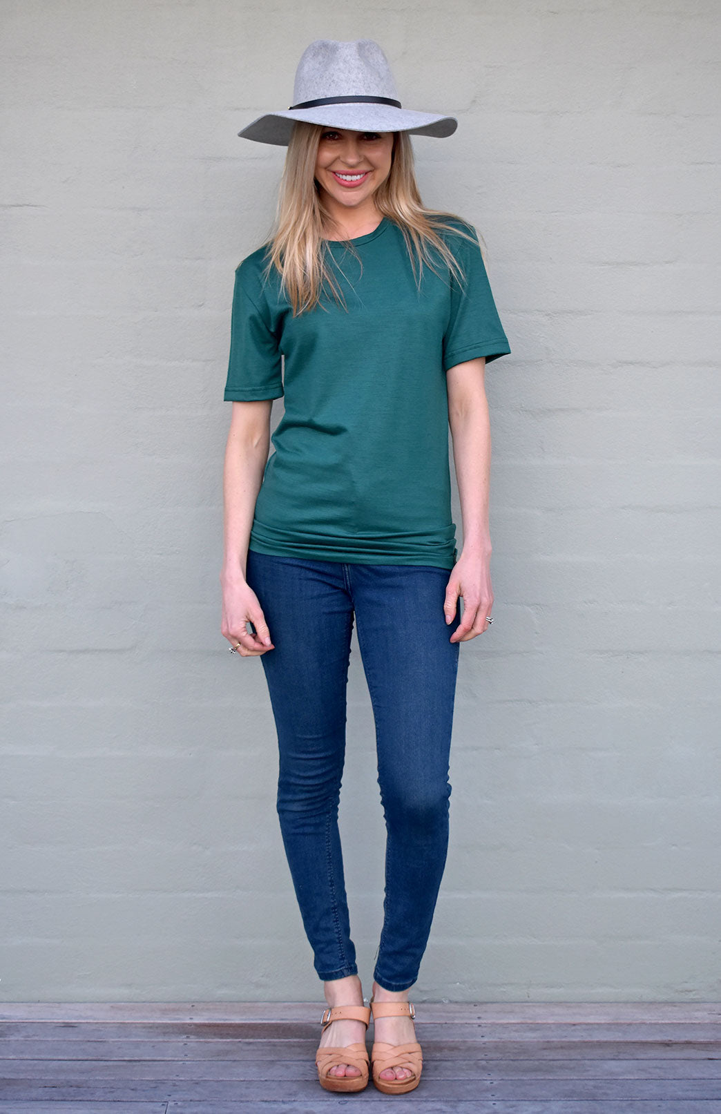 Emerald Green Men&#39;s Merino Wool T-Shirt
